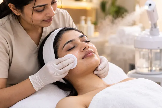 Gentle facial cleanse with steam